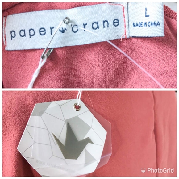 NWT Paper Crane Mauve "Spring Forward" Dress Sz Lg - Picture 3 of 8